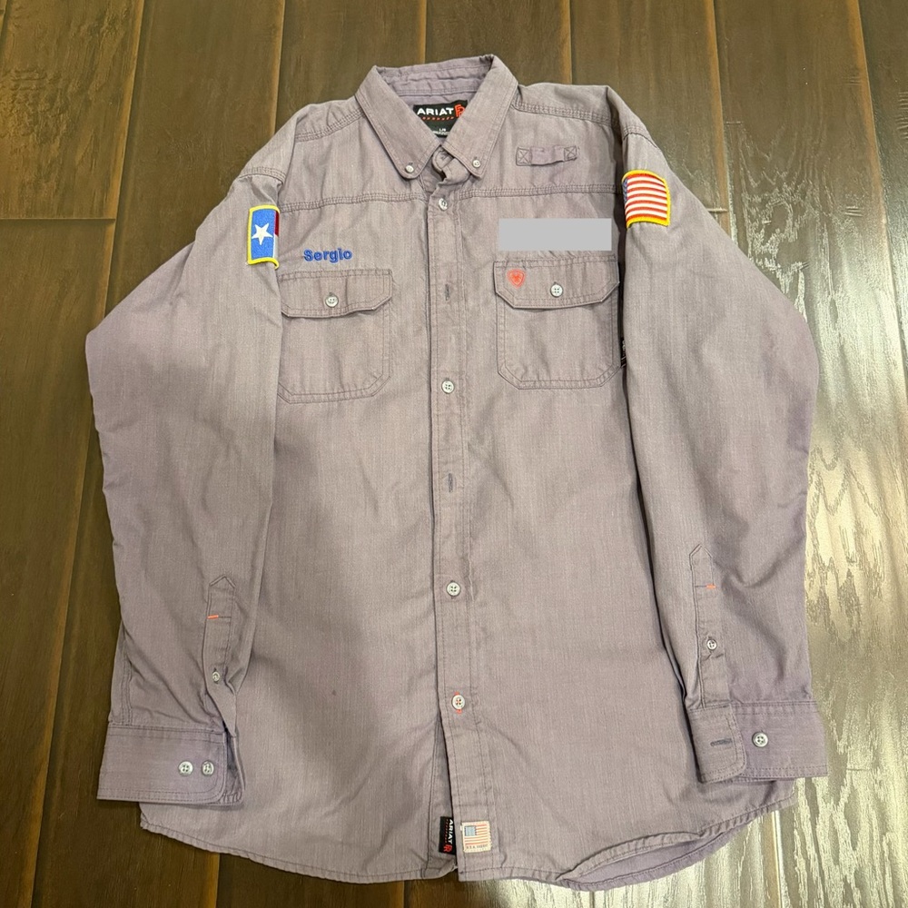 Ariat FR Featherlight Work Shirt Size Large in Gunmetal Gray
